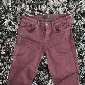 Vince Riley Skinny Legging Jeans Burgundy
